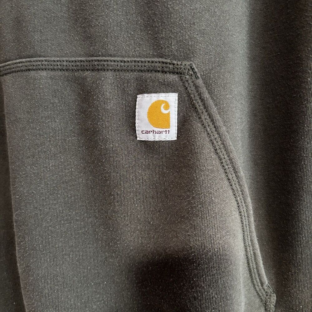 Carhartt Loose Fit Green Hoodie Sweatshirt Men's Size Medium Rain Defender - Picture 4 of 10